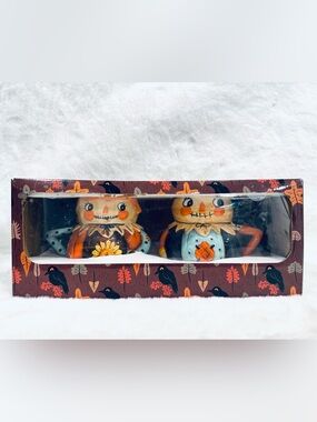 Johanna Parker scarecrow Autumn Harvest Ceramic mugs set fall Halloween Raven NE
